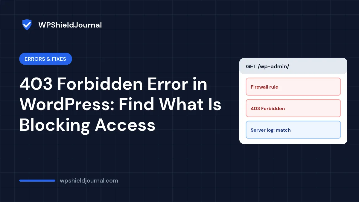 403 Forbidden error in WordPress
