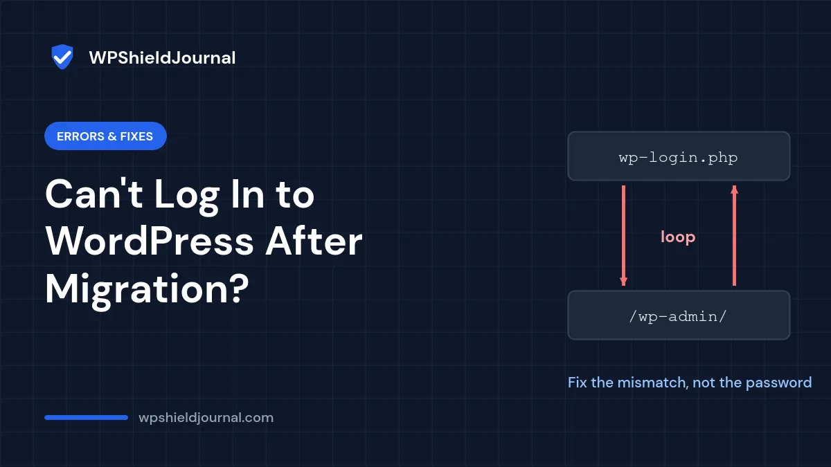 Can't log in to WordPress after migration, showing a redirect loop between wp-login.php and wp-admin