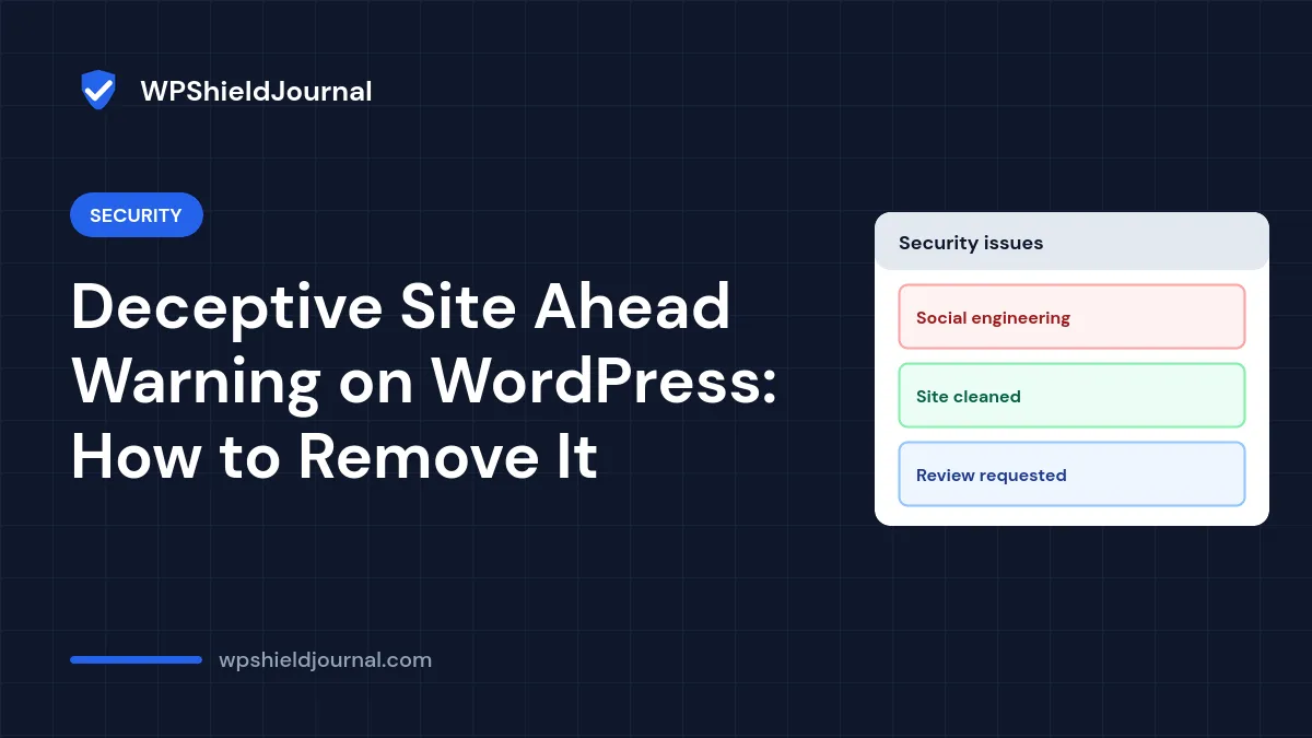 Deceptive Site Ahead Warning on WordPress: How to Remove It