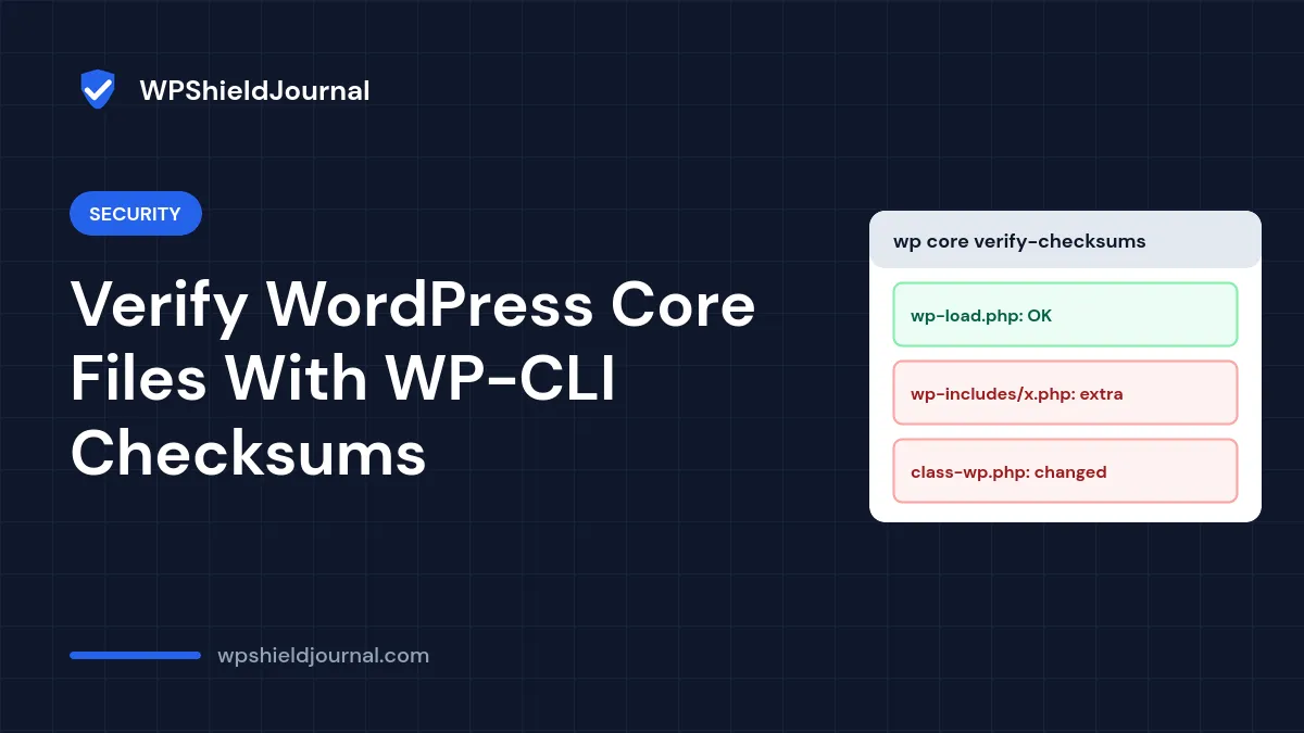 Verify WordPress Core Files With WP-CLI Checksums
