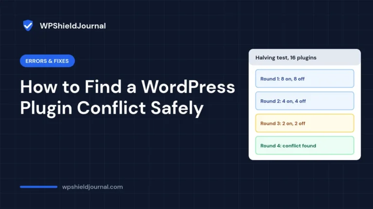 Finding a WordPress plugin conflict by halving the active plugins: 16 plugins narrowed down in four rounds