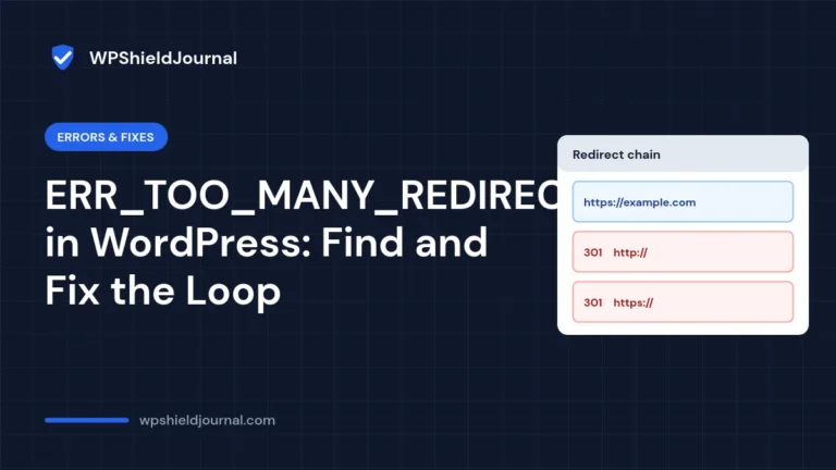 Too many redirects error on a WordPress site